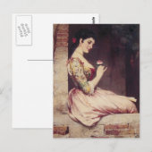 Carte Postale Le Rose par Eugene de Blaas (Devant / Derrière)