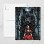 Carte Postale Le rouge et le loup noir (Devant / Derrière)