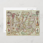 Carte Postale Le royaume d'Ecosse, gravé par Jodocus (Devant / Derrière)