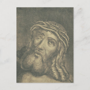 Carte Postale Le Saint Visage de Jésus en Art Monochrome