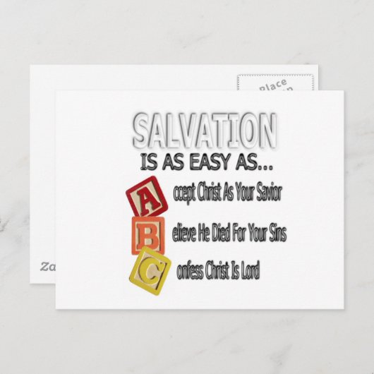 Carte Postale Le salut est facile comme ABC (Devant / Derrière)