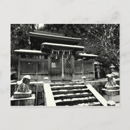Carte Postale Le sanctuaire japonais en neige (Devant)