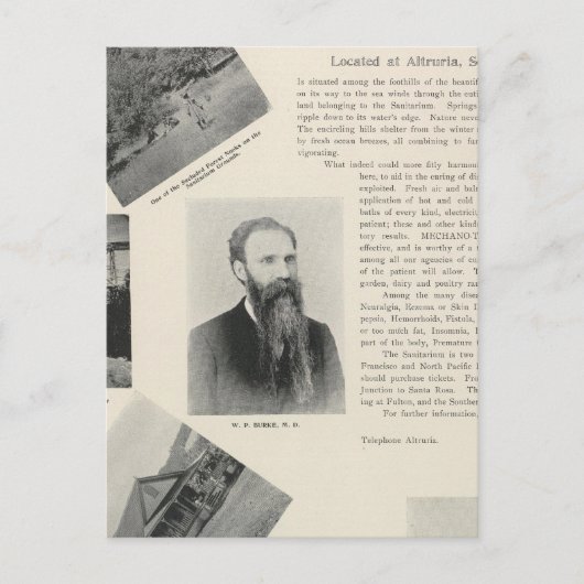 Carte Postale Le Sanitarium de Burke, Californie (Devant)