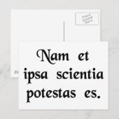 Carte Postale Le savoir est le pouvoir. (Devant / Derrière)