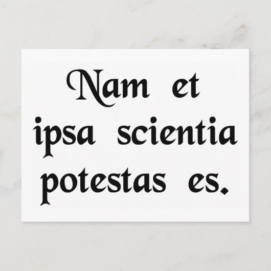 Carte Postale Le savoir est le pouvoir. (Devant)