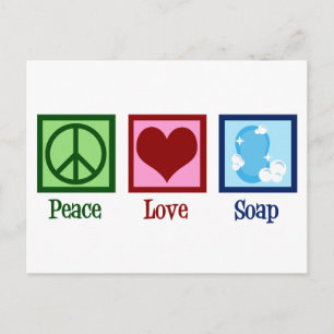 Carte Postale Le savon Peace Love