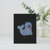 Carte Postale Le Sceau De Tissu Chez Zazzle Mascot Caractère Log (Debout devant)