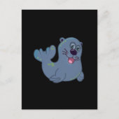 Carte Postale Le Sceau De Tissu Chez Zazzle Mascot Caractère Log (Devant)