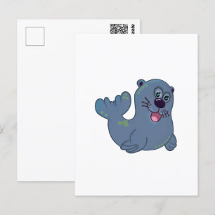 Carte Postale Le sceau de tissu chez Zazzle mascotte logo caract