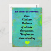 Carte Postale Le secret à la conception de typographie de (Devant / Derrière)