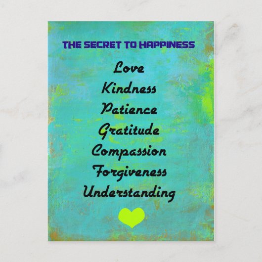 Carte Postale Le secret à la conception de typographie de (Devant)