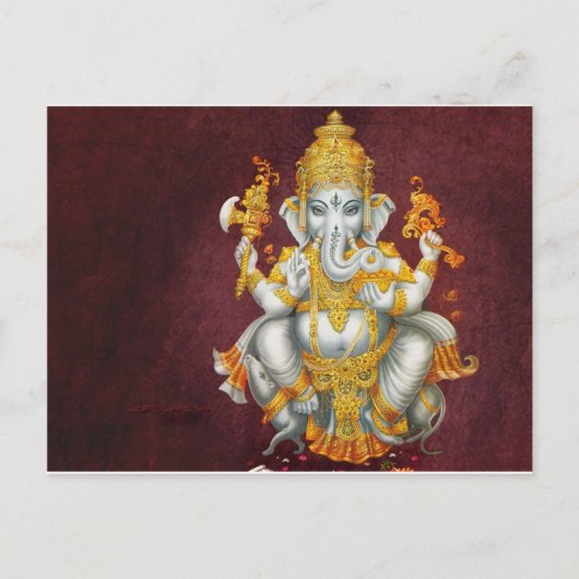 CARTE POSTALE LE SEIGNEUR GANESH HINDU DIEU (Devant)