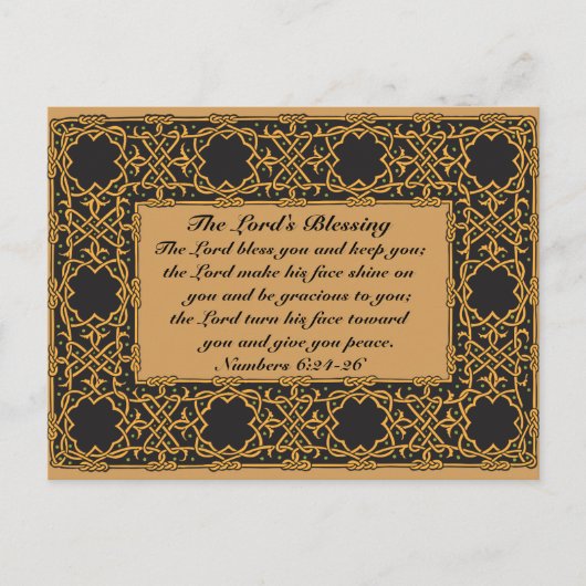 Carte Postale Le Seigneur Vous Bénit, Numéros 6:24, Design Celti (Devant)