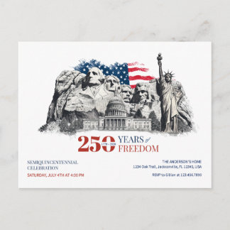 Carte Postale Le Semiquincentenaire de l'Amérique 250 Ans de Lib