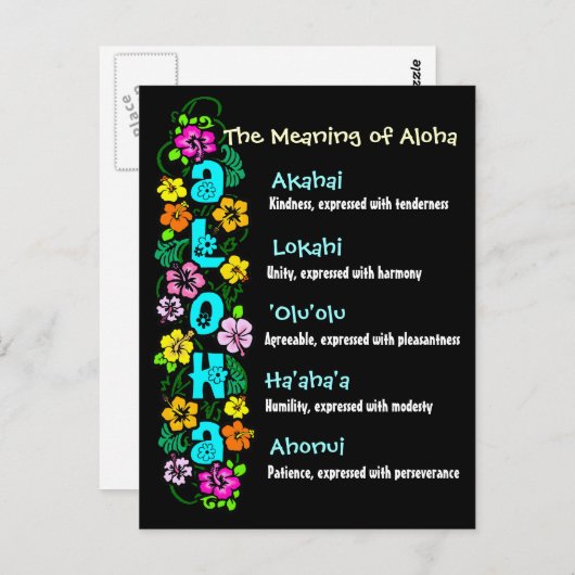 Carte Postale Le sens d'Aloha (Devant / Derrière)