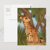 Carte Postale Le Serval et le Papillon (Devant / Derrière)