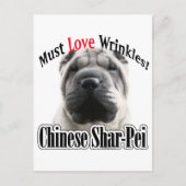 Carte Postale Le Shar-Pei Chinois Doit Aimer Les Rondages (Devant)