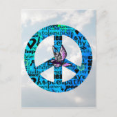 Carte Postale Le signe de la paix avec la colombe Bonne année (Devant)