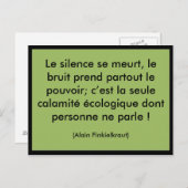 Carte Postale Le silence se meurt (Devant / Derrière)