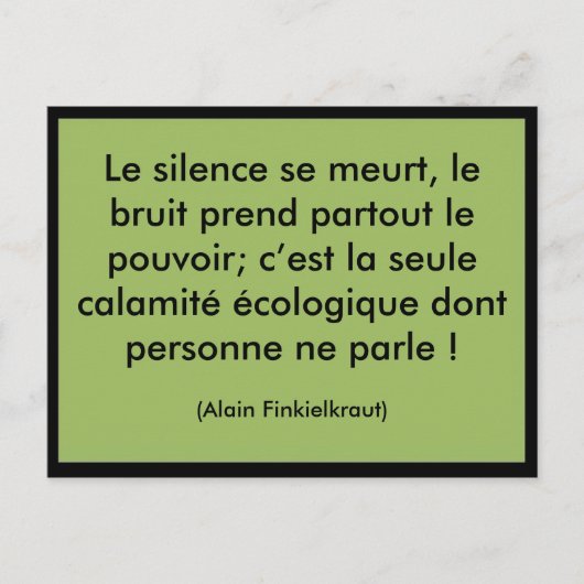 Carte Postale Le silence se meurt (Devant)