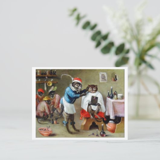 Carte Postale Le singe de coiffeur (Debout devant)