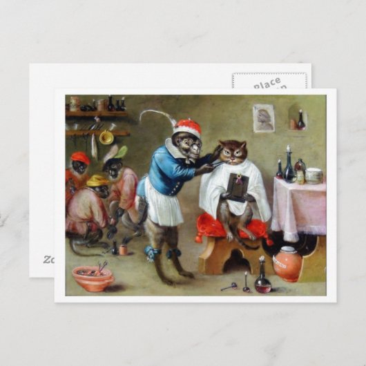 Carte Postale Le singe de coiffeur (Devant / Derrière)