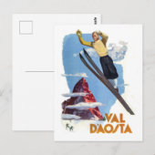 Carte Postale Le ski dans la Vallée d'Aoste (Devant / Derrière)