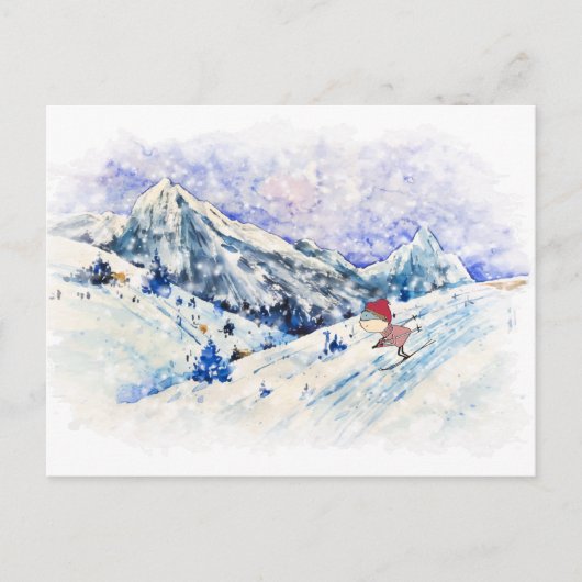 Carte Postale Le ski est amusant (Devant)