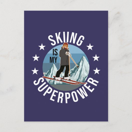 Carte Postale Le Ski Est Ma Superpuissance (Devant)