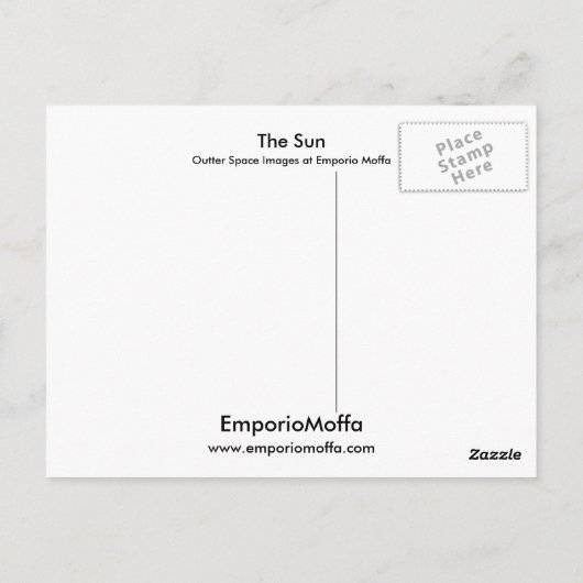 Carte Postale Le Soleil (Dos)