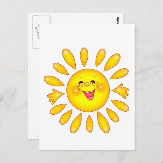 Carte Postale le soleil heureux (Devant / Derrière)
