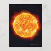 Carte Postale Le Soleil montrant des éruptions solaires contre u (Devant)