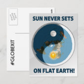 Carte Postale Le Soleil ne s'installe jamais sur la Terre Plate  (Devant / Derrière)