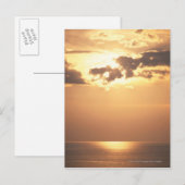 Carte Postale Le soleil se couche sur l'océan (Devant / Derrière)