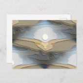 CARTE POSTALE LE SOLEIL SUR LES COLLINES ABSTRAITES (Devant / Derrière)