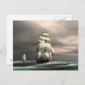 Carte Postale Le soleil sur les voiles (Devant / Derrière)