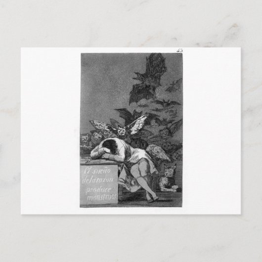 Carte Postale Le sommeil de la raison produit des monstres par F (Devant)