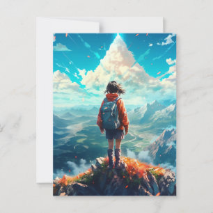Carte Postale Le sommet dans son âme Anime Hiker Girl