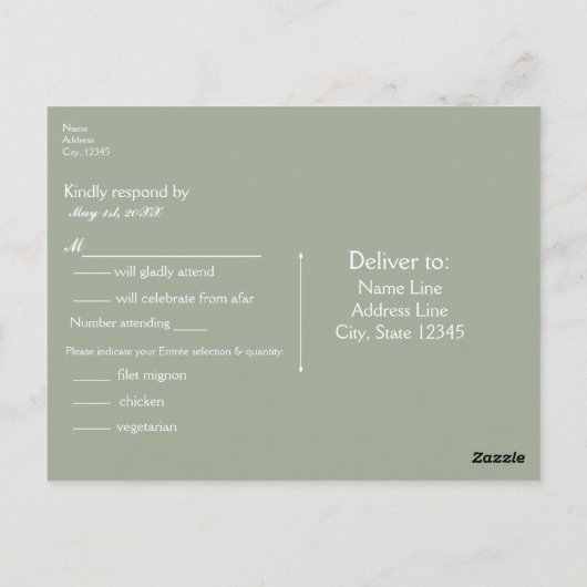 Carte Postale Le souffle du bébé sur le Mariage campagnard rusti (Dos)