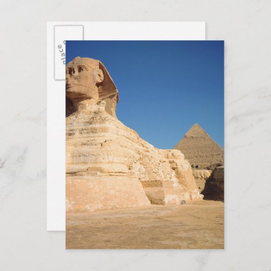 Carte Postale Le Sphinx et la Pyramide de Khafre, Gizeh (Devant / Derrière)