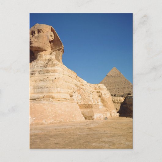 Carte Postale Le Sphinx et la Pyramide de Khafre, Gizeh (Devant)