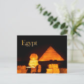 Carte Postale Le Sphinx et la Pyramide de Khafre la nuit (Debout devant)