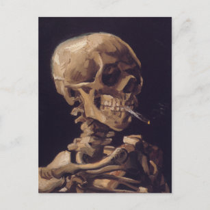 Carte Postale Le squelette de Van Gogh avec la cigarette ardente