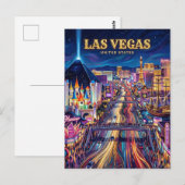 Carte Postale Le Strip de Las Vegas Nevada (Devant / Derrière)