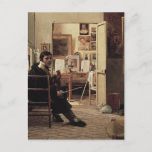 Carte Postale Le Studio des Ingres à Rome, 1818