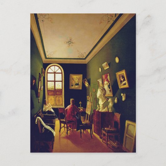 Carte Postale Le studio du peintre, 1843 (Devant)