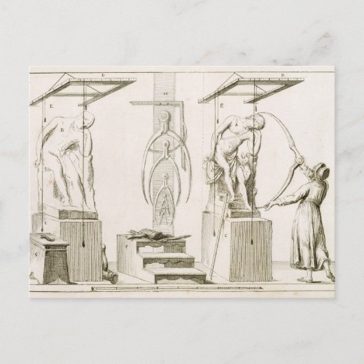 Carte Postale Le studio d'un sculpteur, c.1800 (gravure) (Devant)