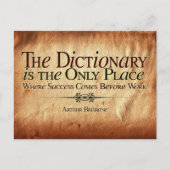 Carte Postale Le Succès Arrive Avant Le Travail (Devant)