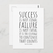 Carte Postale Le Succès N'Est Pas Définitif, L'Échec N'Est Pas F (Devant / Derrière)