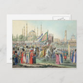 Carte Postale Le sultan turc révisant ses Janissaires (engr (Devant / Derrière)